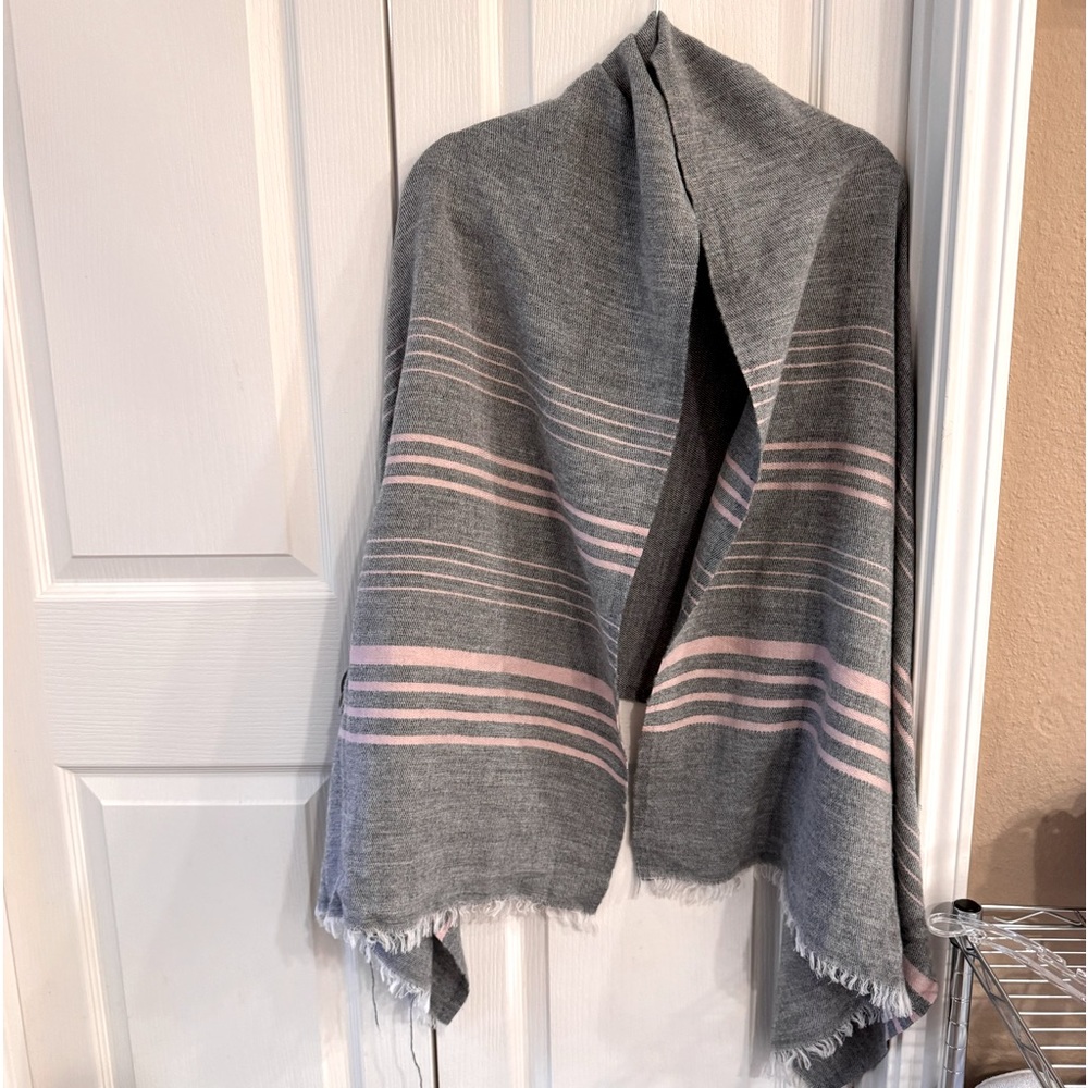 J.Crew Shawl Wrap -Size: one size. Light grey with soft pink.